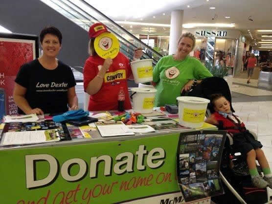 2013 happy volunteers at shopping centre stall